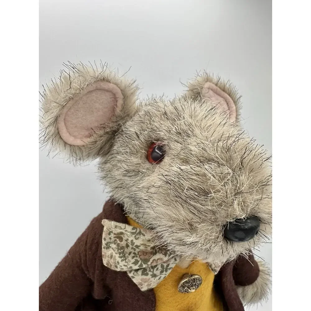 1982 Little Folk G McBride Mouse Plush Dressed England Plaid Waistcoat Outfit